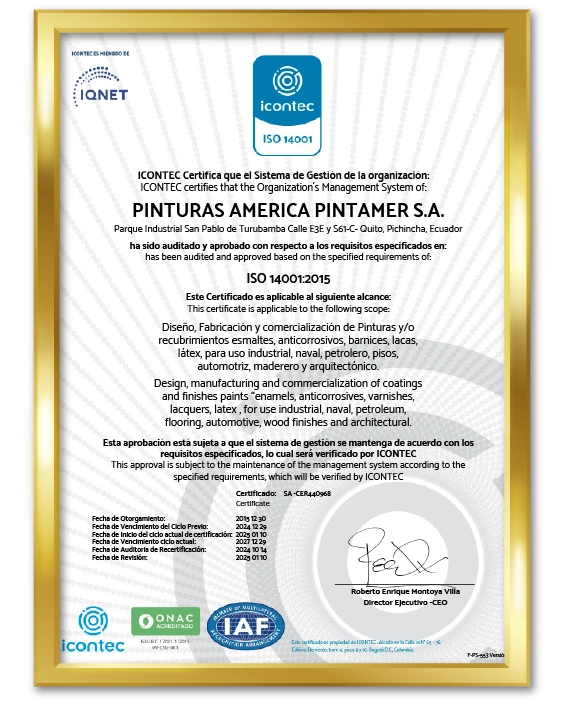 Certificado de ISO 14001