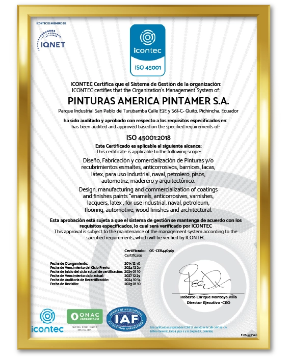 Certificado de ISO 45001