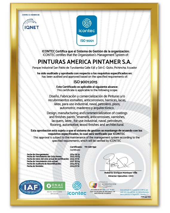 Certificado de ISO 9001